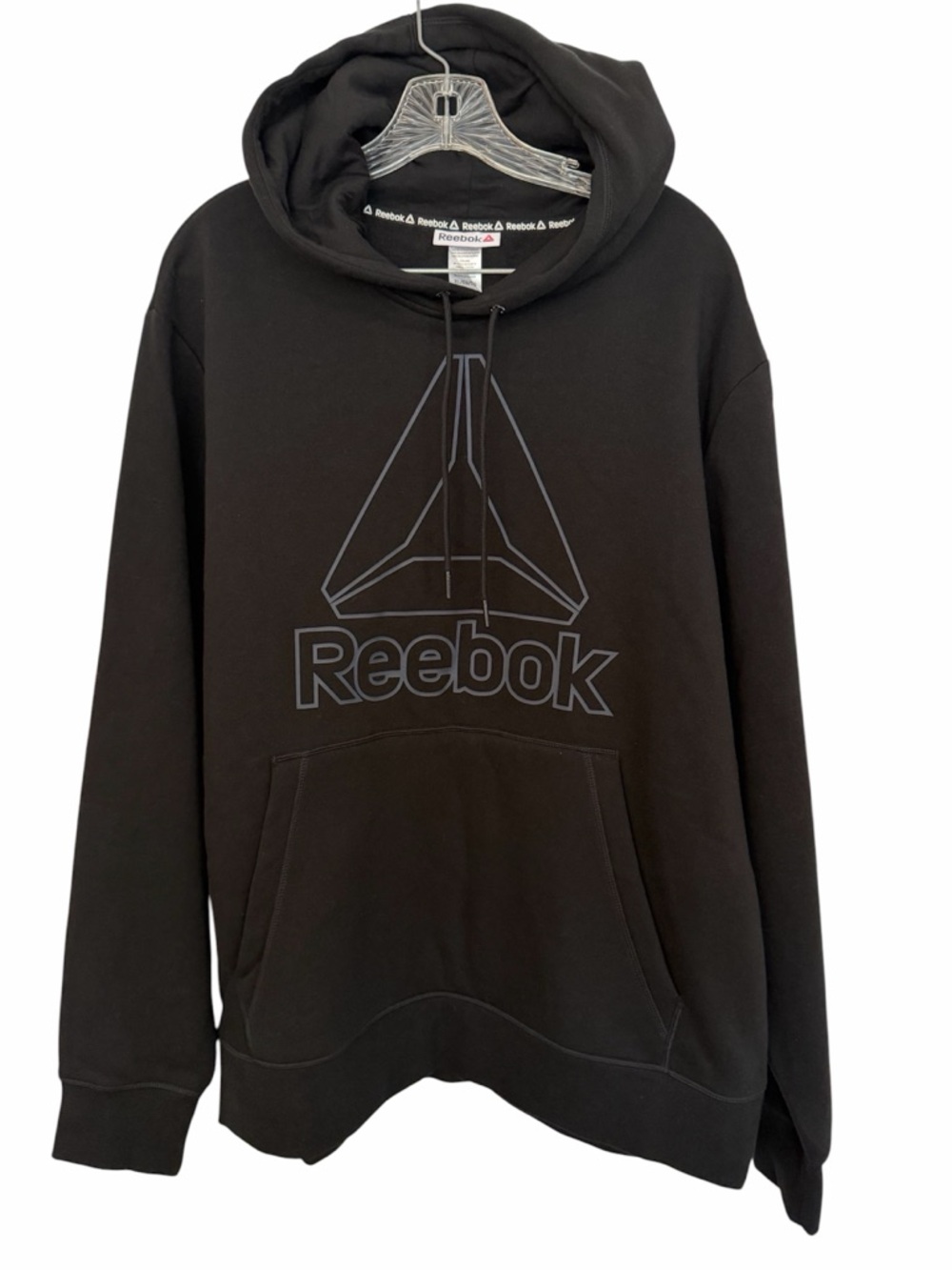 Reebok Men's Black Delta Logo Fleece Hoodie XL